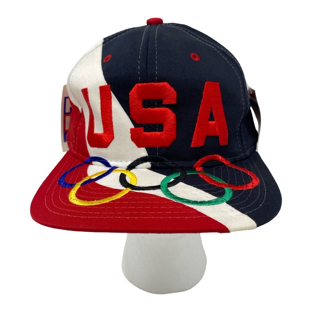 Vintage 1996 Atlanta Olympics USA Snapback Hat Red White Blue First Pick‎ Sports
